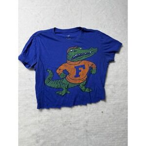 Florida Gators Albert Mascot Crop Top T-Shirt Blue Adidas Womens Small